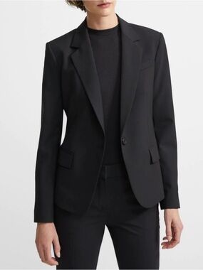 Theory Womens Black Gabe B3 Sevona Wool Stretch Blazer Size 6 Minimalist Classic